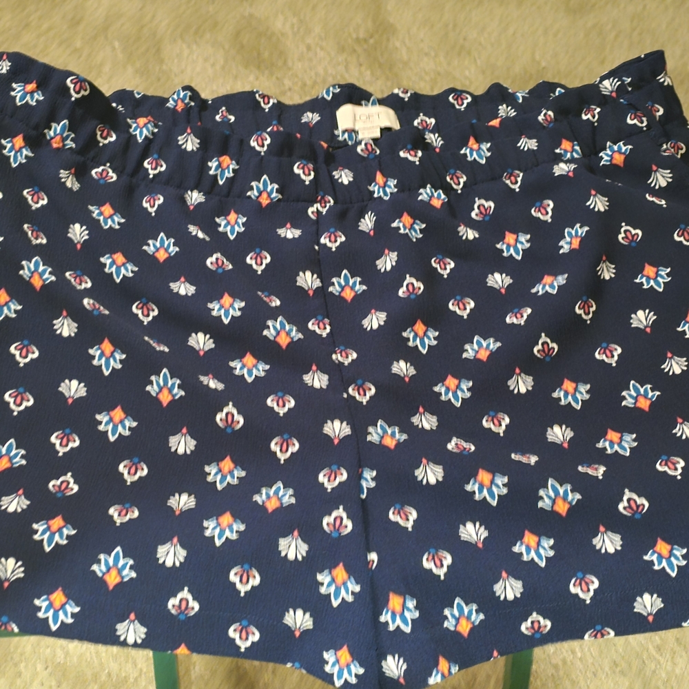LOFT Navy Floral Shorts